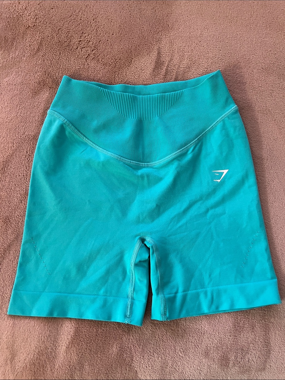Gymshark High-Waist Turquoise Teal Bike Shorts